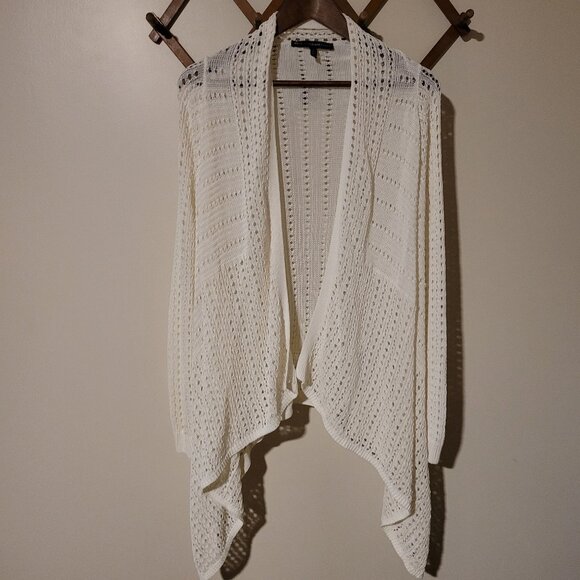 White House Black Market Open Knit Drape Front Cardigan SZ S - Picture 1 of 3